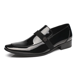 Men Patent Leather Tuxedo Moc Toe Slip 