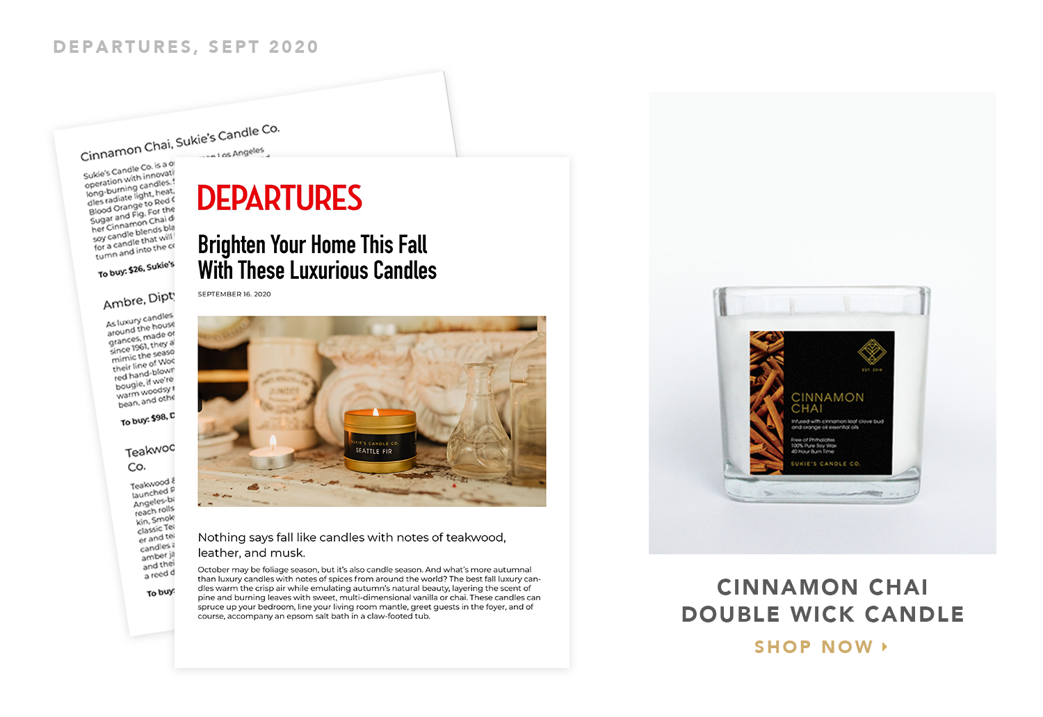 Departures Magazine Sukie's Candle Co. Feature September 2020
