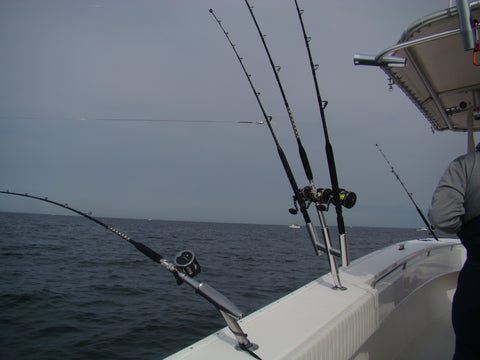 Chesapeake Striped Bass Fishing  Trolling the Umbrella Rigs - Shore Tackle  and Custom Rods