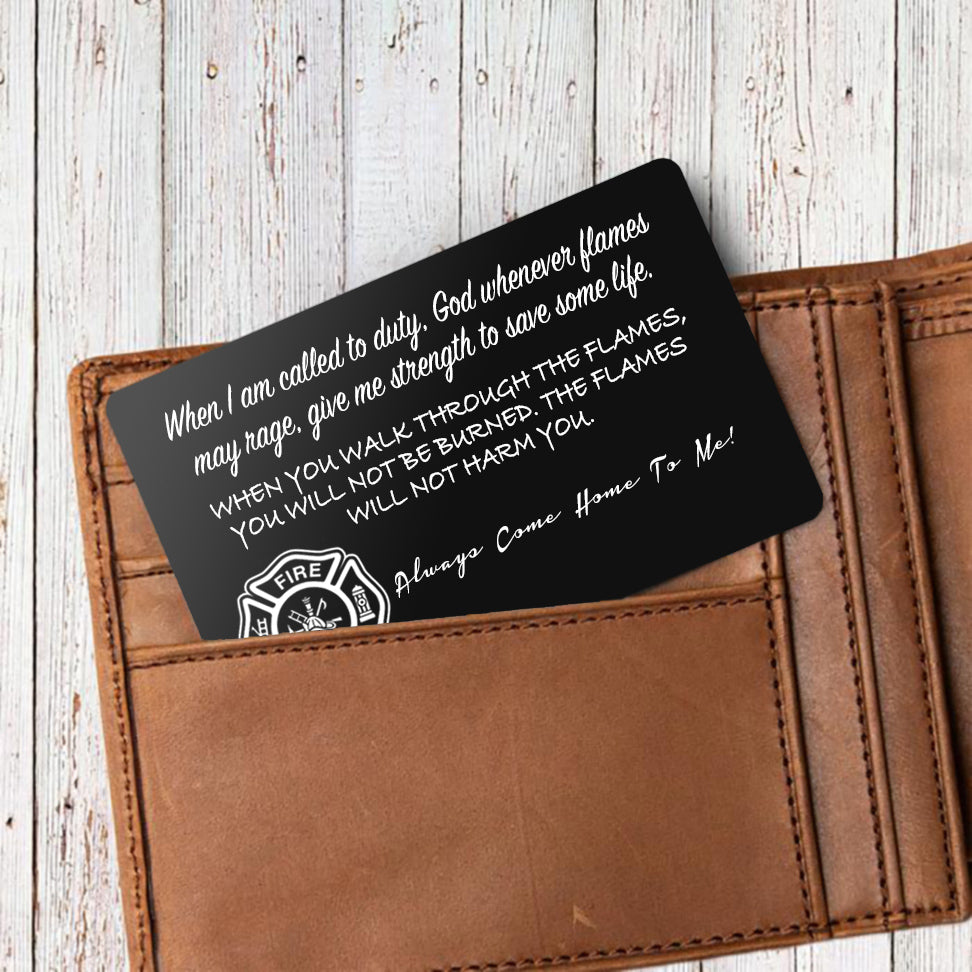 Tiny Ca5024 Engraved Wallet Card Firefighter Tinylovegift