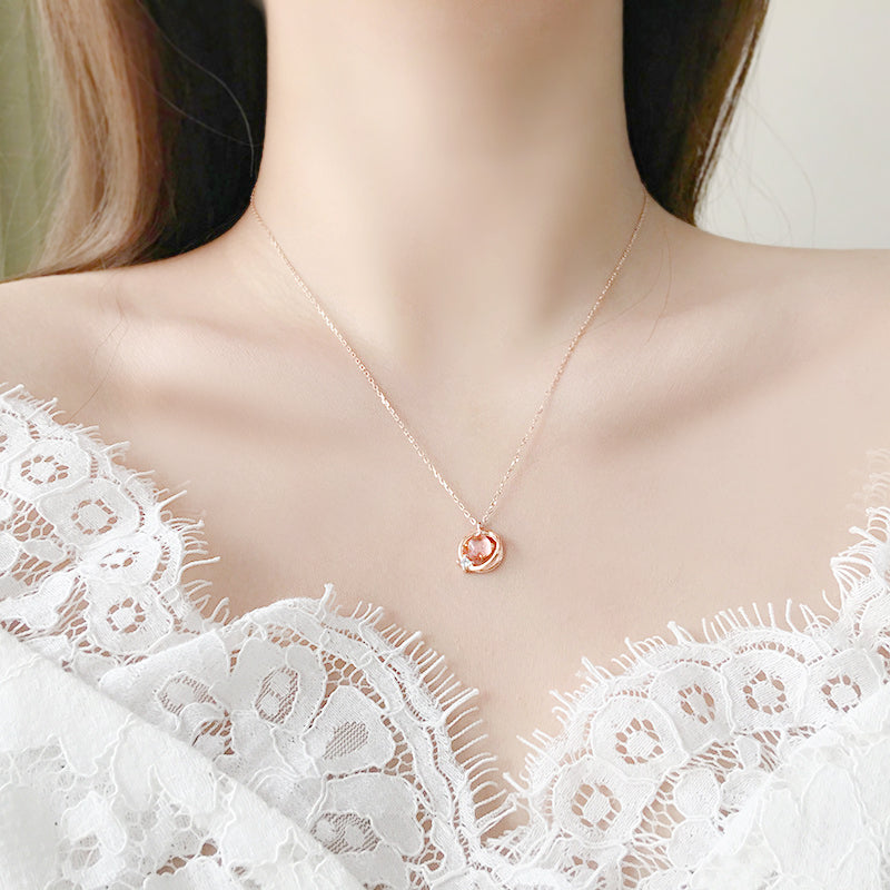 CUTE PINK PLANET NECKLACE | aleeby