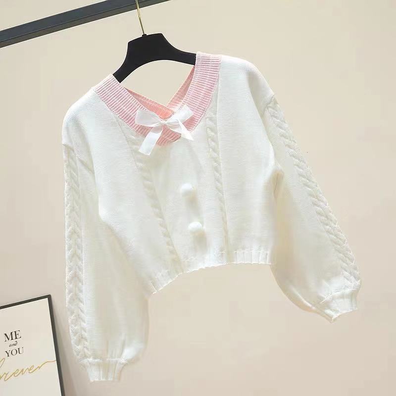 4 COLORS SWEET AND LOVELY BOW SWEATER BY21053 | aleeby