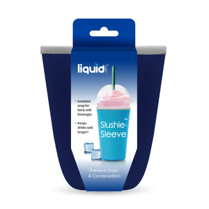 Slushie-Sleeve™ / Icy Bev Kooler, Large - 3 Pack Set, From Liquid Fusion, Grand Fusion Insulated Drip Proof Reusable Neoprene Travel Coffee Cup Sleeve. Take Beverages Anywhere Keeping Iced Ones Cold Without Sweating Condensation on Papers or Desks.