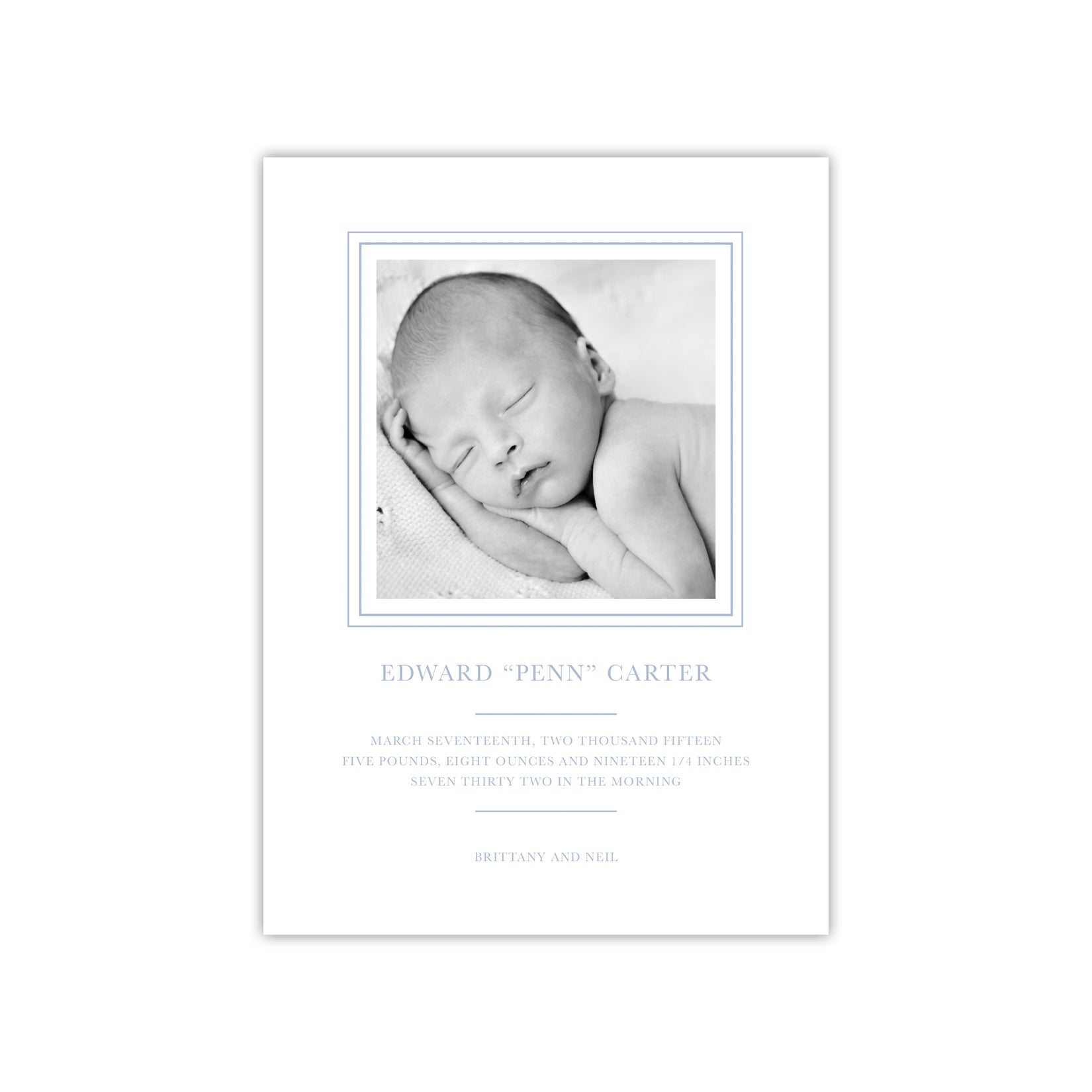 simple birth announcement