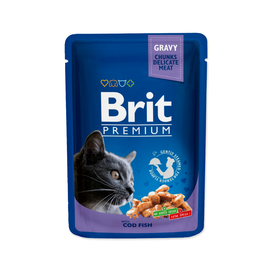 BRIT PREMIUM CAT POUCH WITH COD FISH 