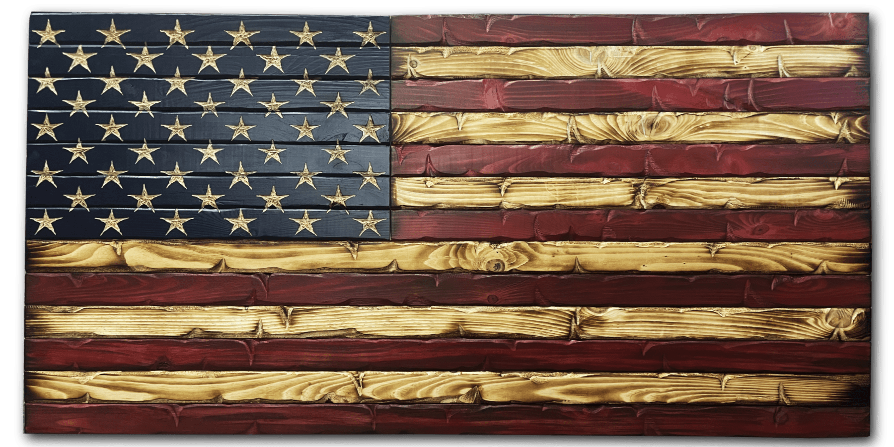 Weathered Rustic Glory Handmade Wooden American Flag