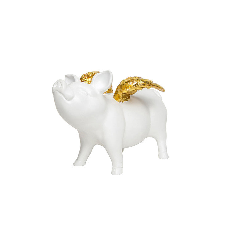 Image of Piggy Bank With Gold Wings