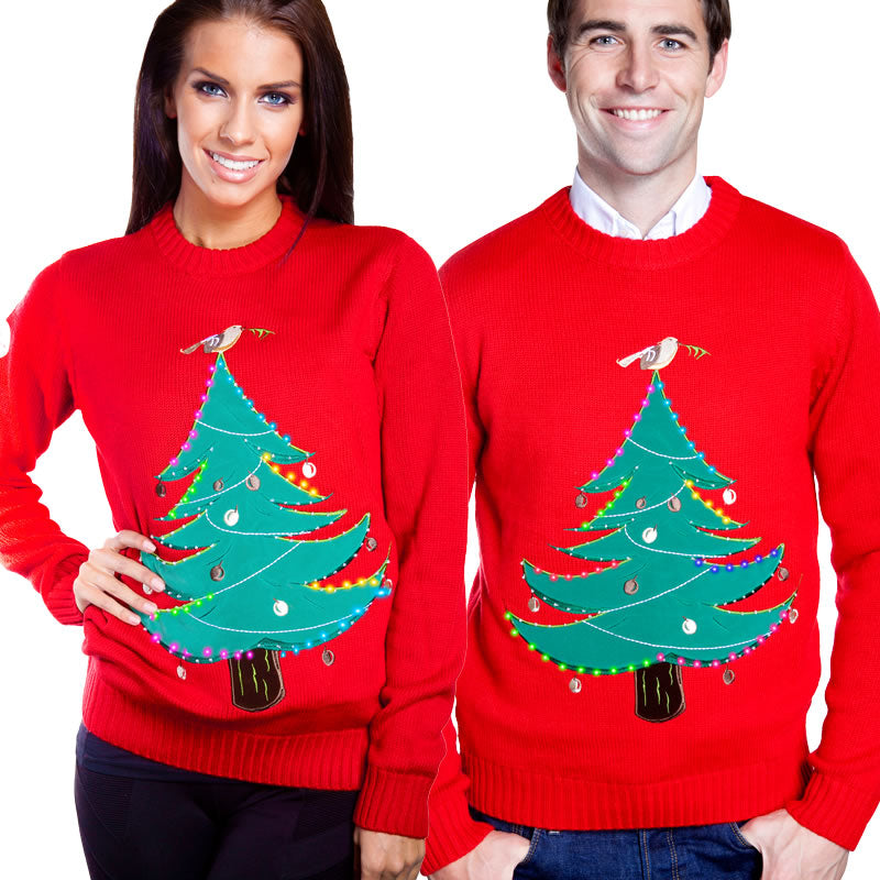 Image of Christmas Tree with Lights Christmas Sweater