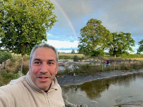 A double rainbow, spanning fry pond 3.