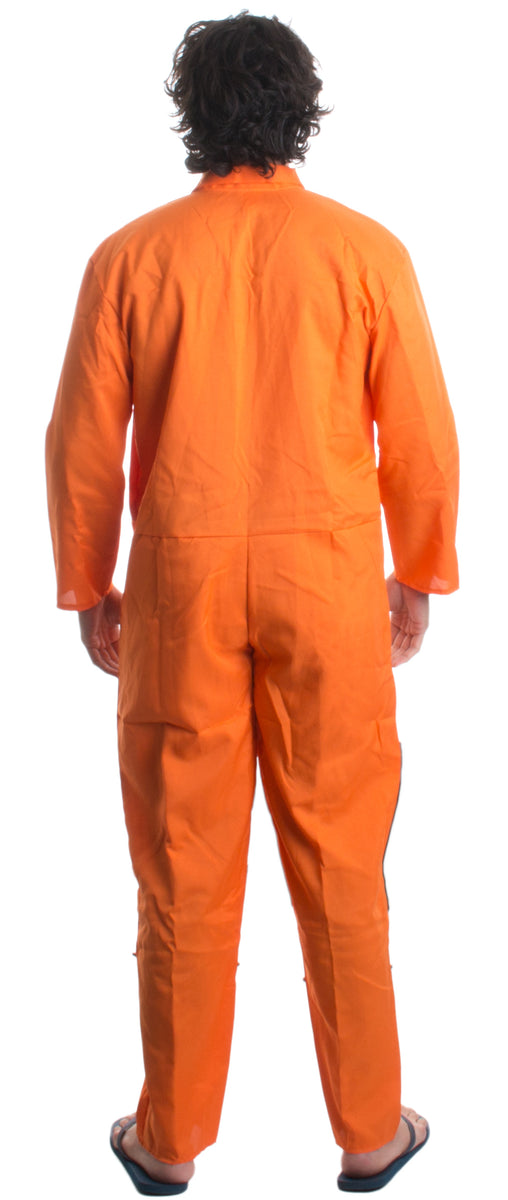 Prisoner Jumpsuit Orange Prison Inmate Halloween Costume Unisex Jail Criminal Adults Ann 