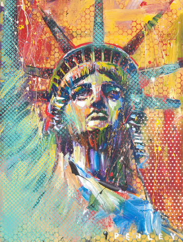 LADY LIBERTY」スティーブマックギー ３Dアート サイン有-