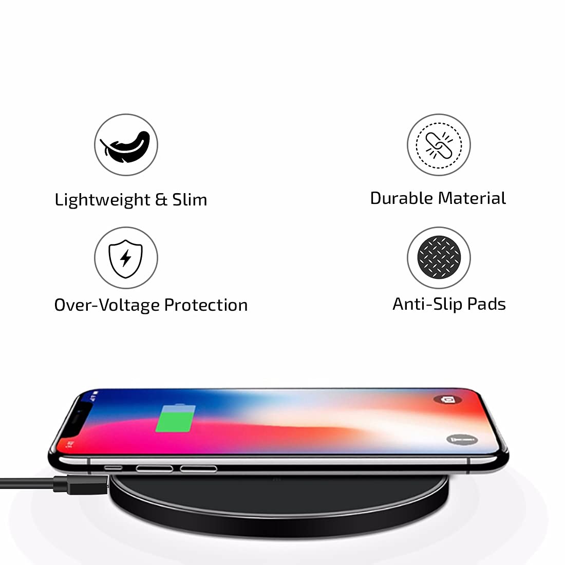 pTron Bullet Wireless WX21 15W Fast Charging Pad with 3A Type-C  Me -  pTron India