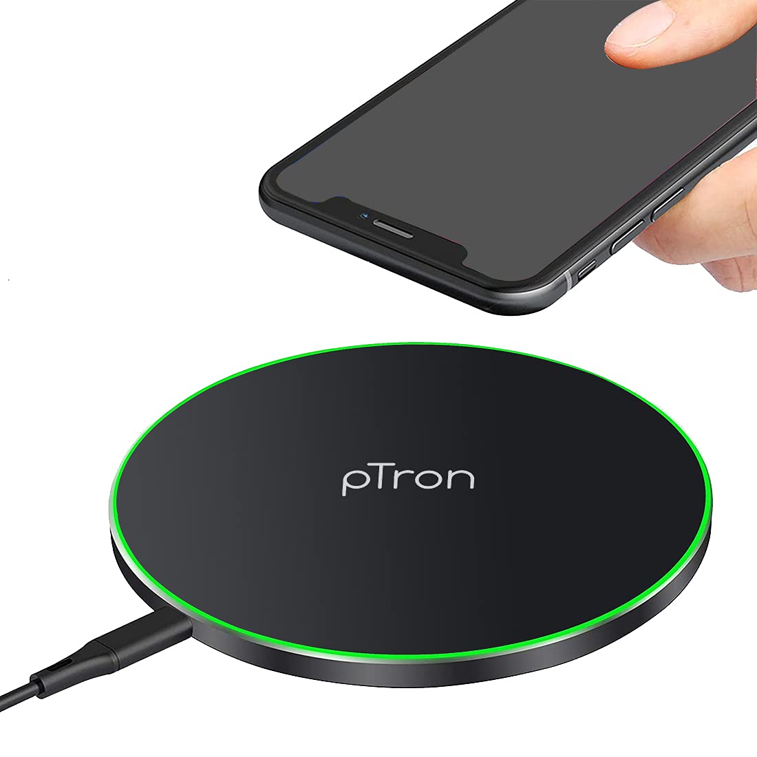 pTron Bullet Wireless WX21 15W Fast Charging Pad with 3A Type-C  Me -  pTron India