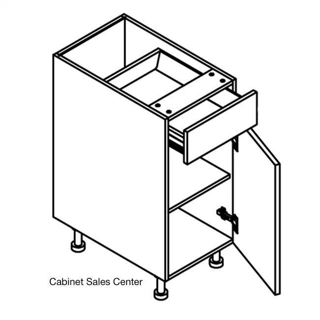 Base Cabinet 1 door, 1 drawer - Frameless Line