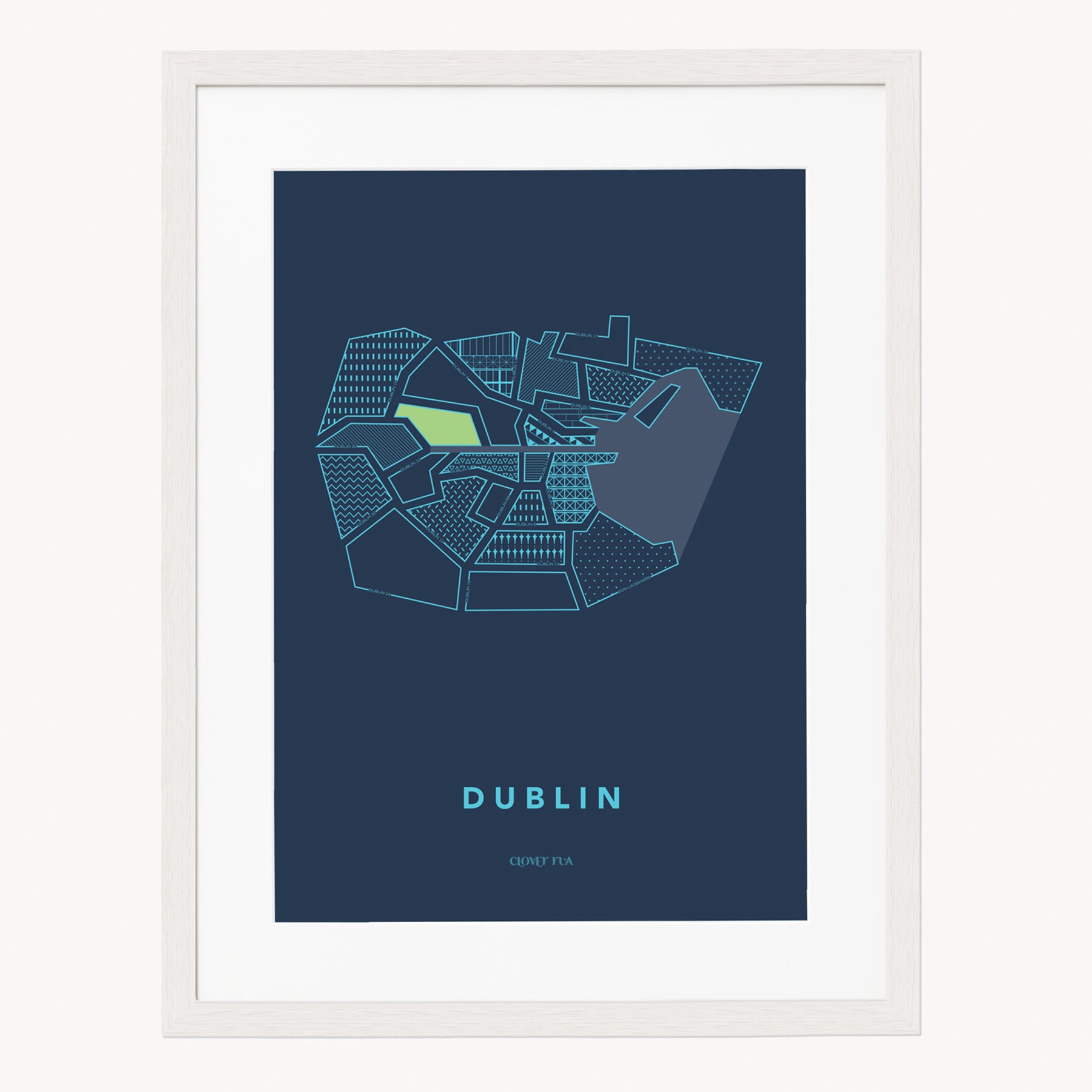 Dublin City Stylised Map Made Of Irish   CLOVER RUA  DUBLIN CITY   STYLISED MAP 