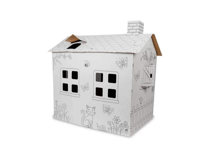 color your own cardboard playhouse