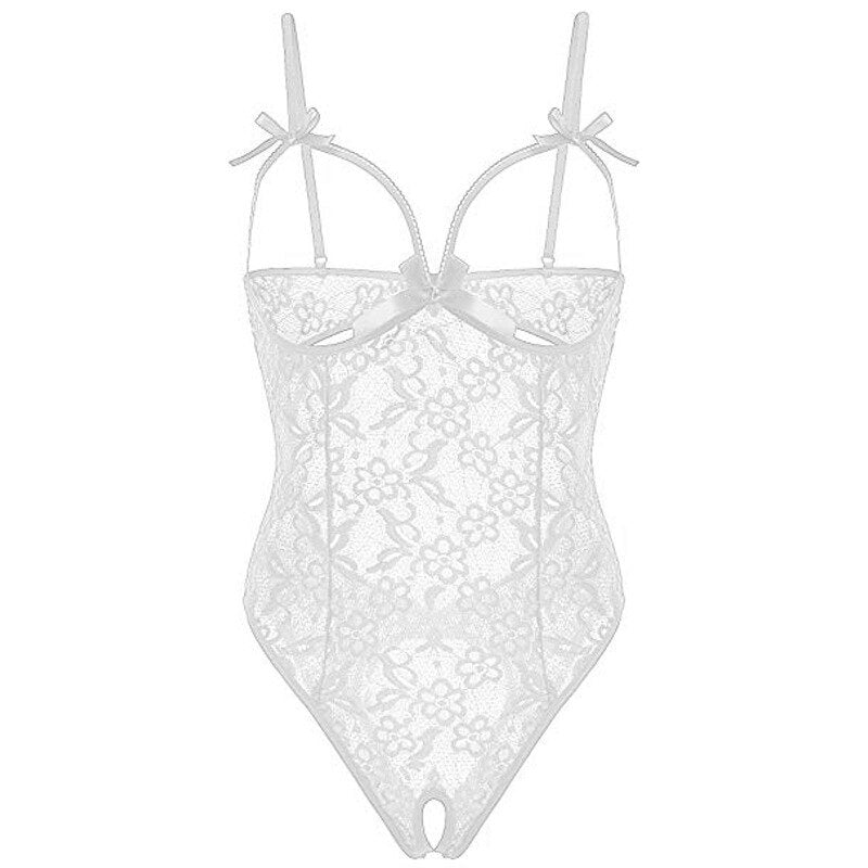 Kinka - Body Transparent Lingerie with Floral Patterns and Clotch Open ...