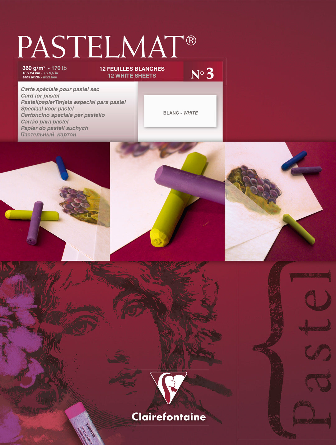 Clairefontaine Fine Art Pastelmat No.2 360g 4 Shades Paper Glued Pad –  Faces & Places