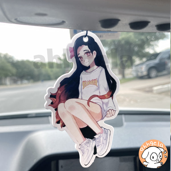 PURR Car Air Freshener  DEMON SLAYER Hanging Cute Anime Car Air Freshener   Pack of Two  Funny  LongLasting Mystery Scent  Anime Car Accessories   Anime Decals for Cars