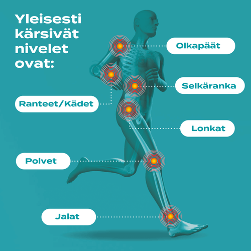 yleisesti kärsivät nivelet