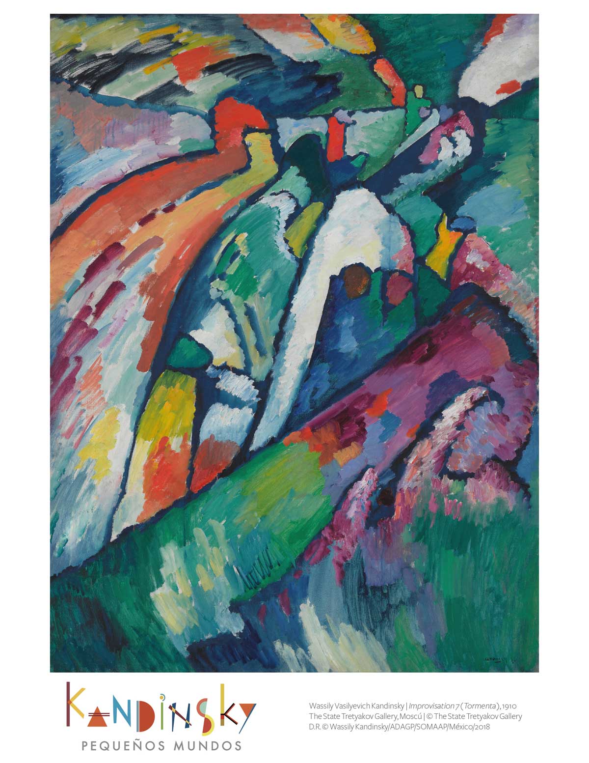 Improvisation 7, Storm (1910). In this painting, figurative elements from the first stage are not present yet. (Photo: Museo del Palacio de Bellas Artes)