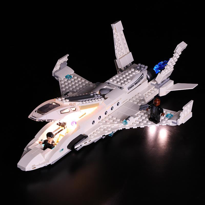 lego stark jet and the drone attack