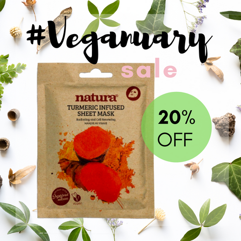 Natura Tumeric Sheet Mask Veganuary Sale My Beauty Bar UK