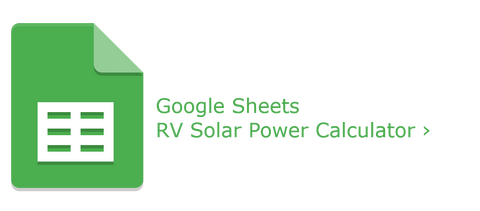 Google Sheets RV Solar Power Calculator Excel