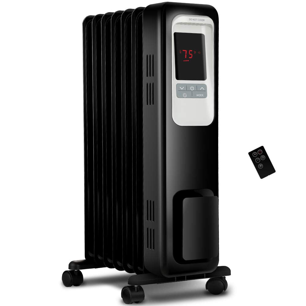 Aikoper Space Heater, 1500W Oil Filled heater with 24-Hours Timer, Remote Control, Digital Thermostat, Tip-over Overheat Protection, Electric Portable Heater for Full Room Indoor Office | Encompass RL Reviews