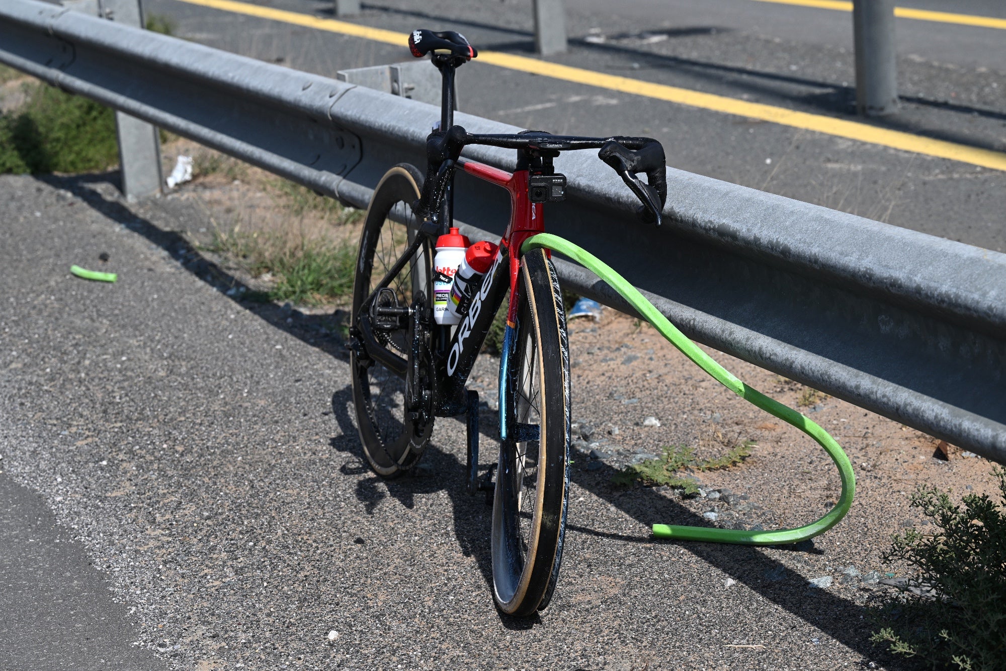 Thomas De Gendt's bike after his crash at UAE Tour