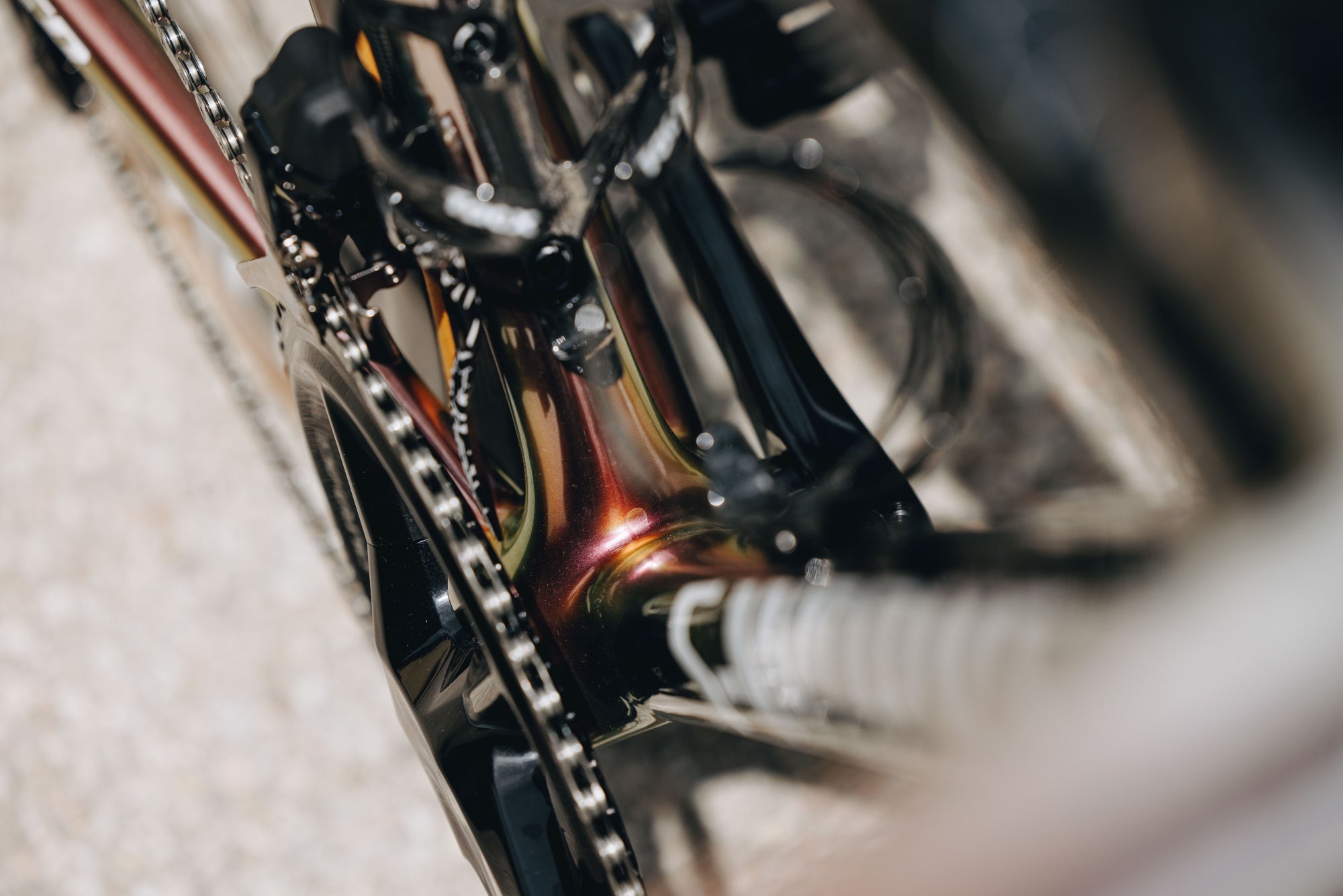 Remco Evenepoel's S-Works Tarmac SL8 chainset from above