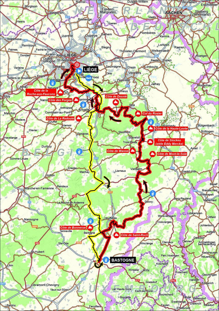 Liege-Bastogne-Liege 2024 map