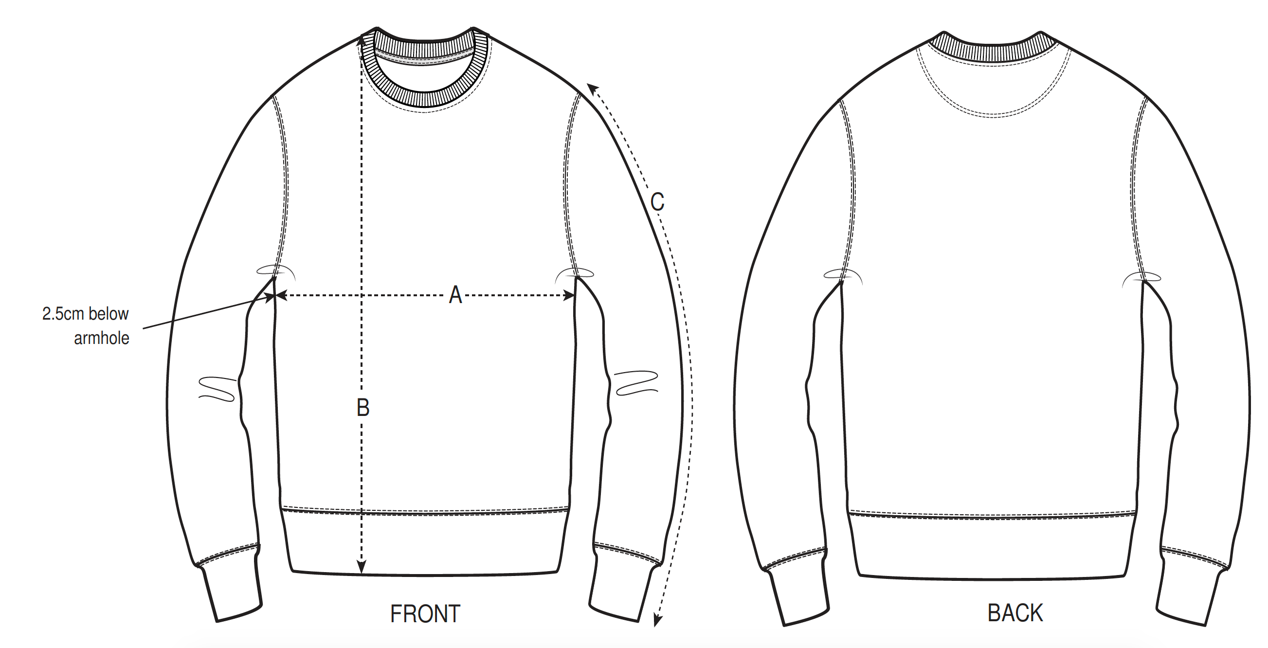 Rouleur Sweatshirt Size Guide