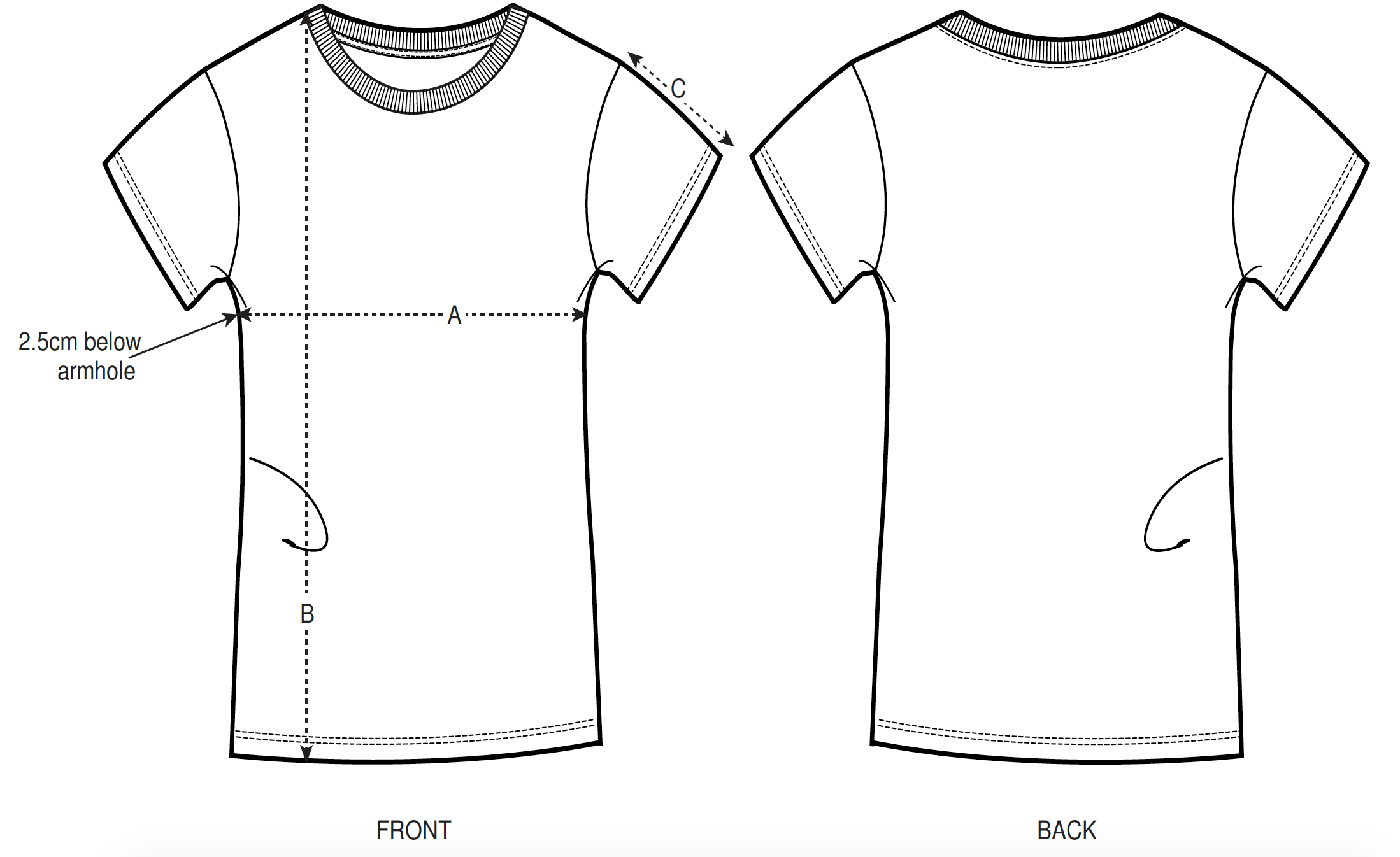 Rouleur Women's Tee Size guide