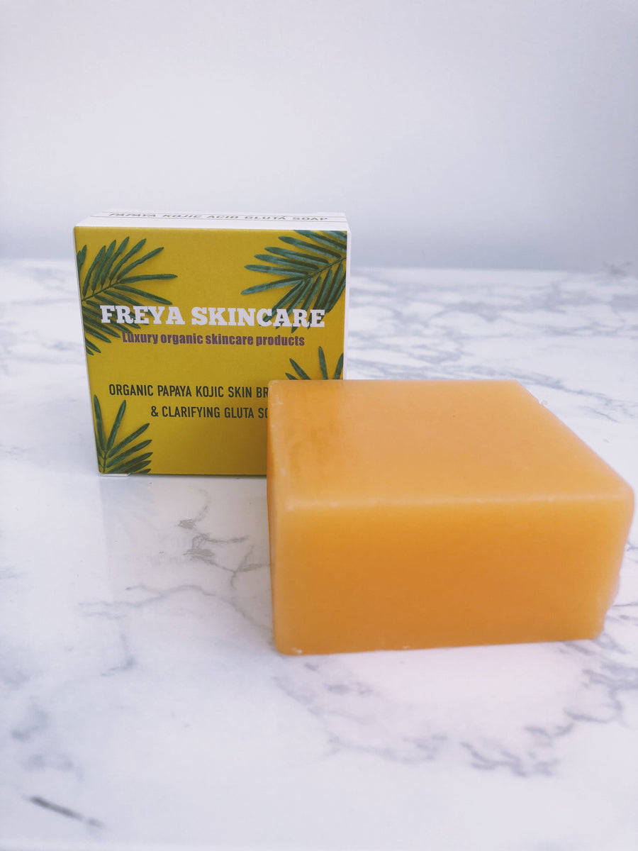 Organic Papaya Kojic Acid Soap With Glutathione For Advanced Skin Whit Freya Skincare 