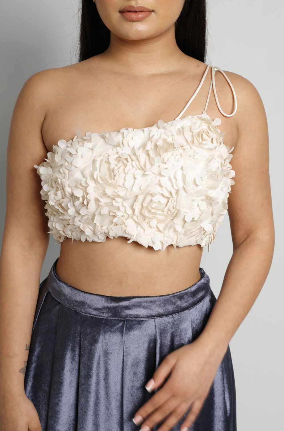 Petal Cami Crop Top in Cream – the naked laundry.