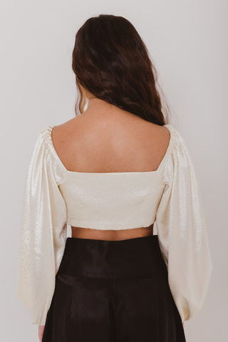 Petal Cami Crop Top in Cream – the naked laundry.