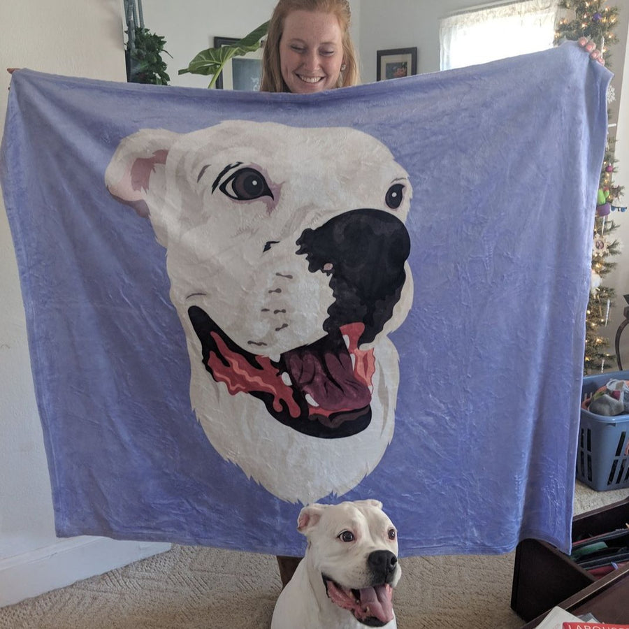 Custom Pet Print Fleece Blanket 