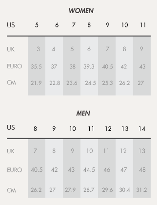 Sizing Chart - Veldskoen Shoes USA