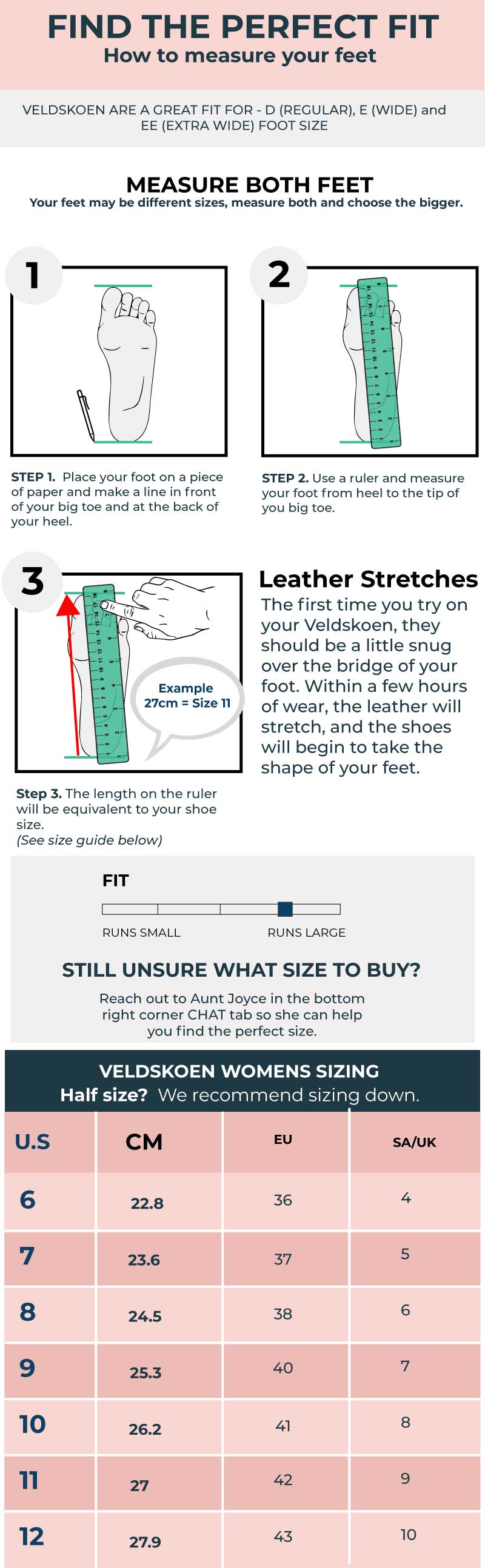 Veldskoen sizing  