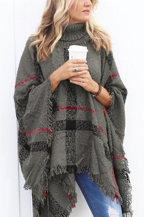 ellezarra burberry lattice cloak poncho sweater