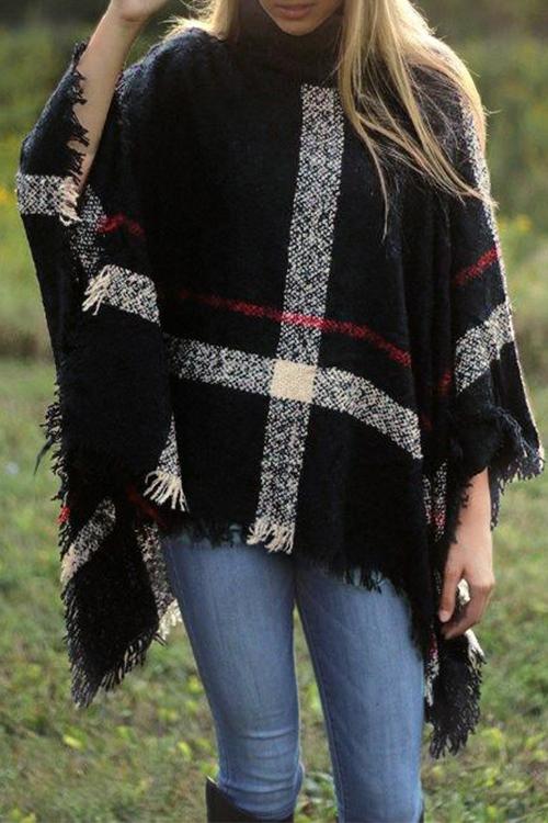 ellezarra burberry lattice cloak poncho sweater