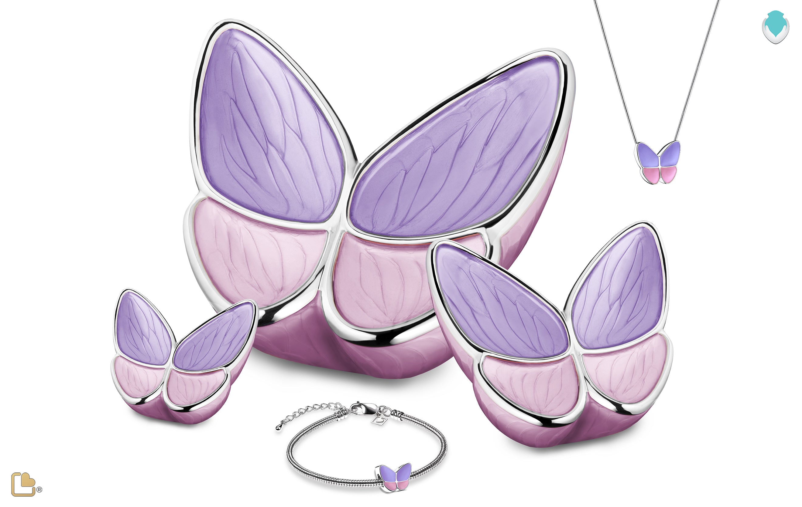 Butterfly wings shaped cremation urns