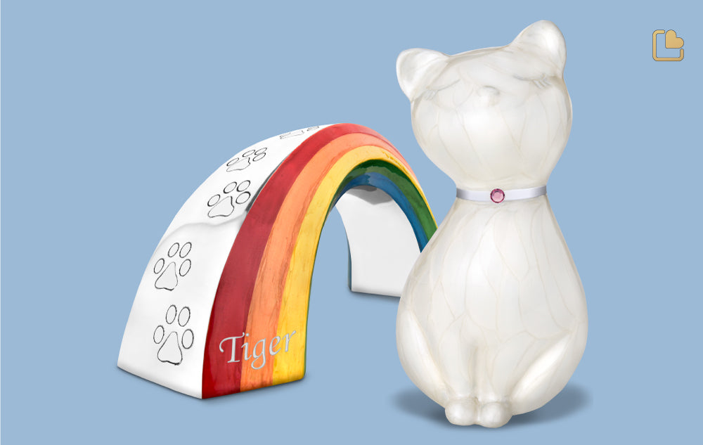 Princess Cat Cremation Urn for ashes and Rainbow Bridge pet cremation urn for pet ashes