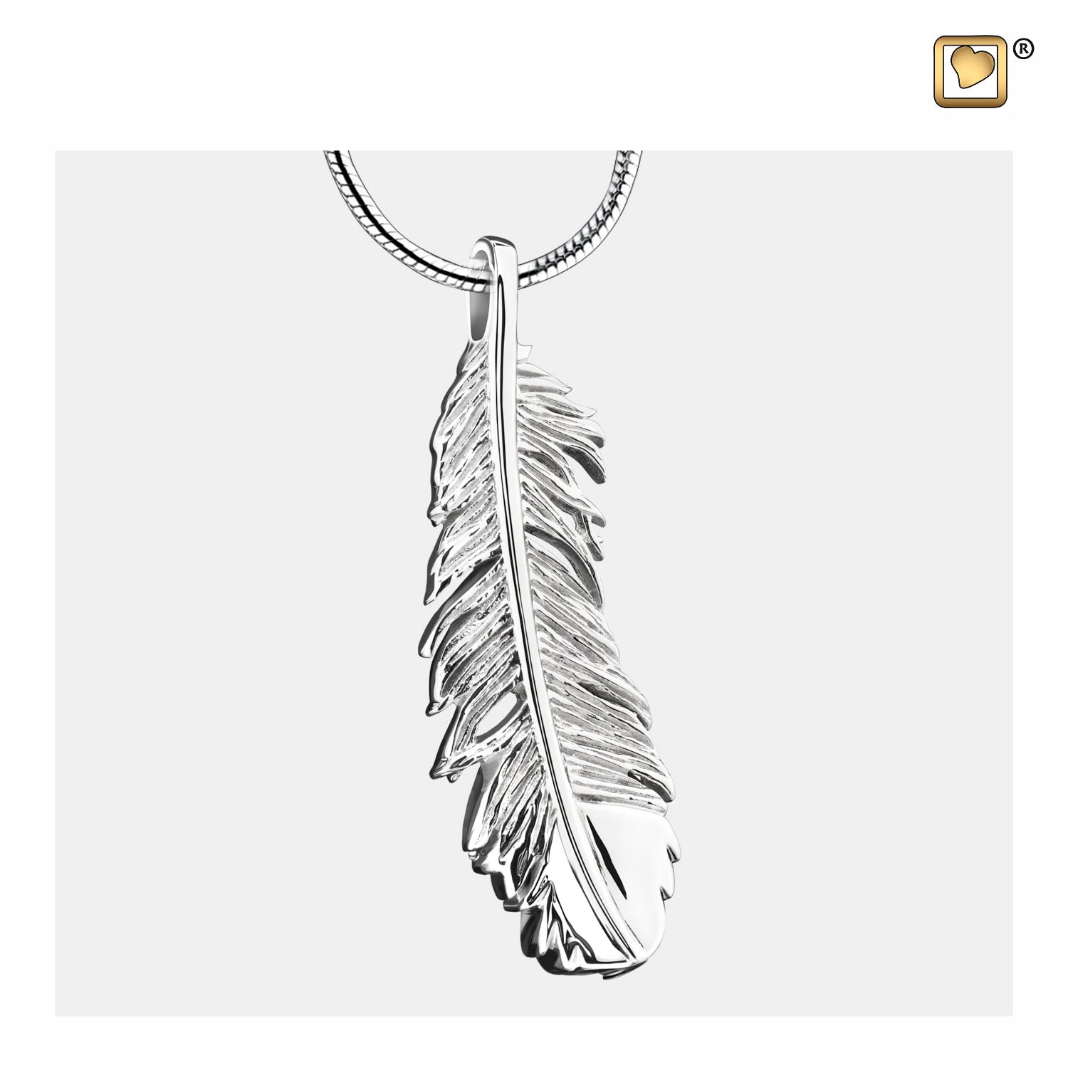 Sterling Silver Feather Cremation Pendant