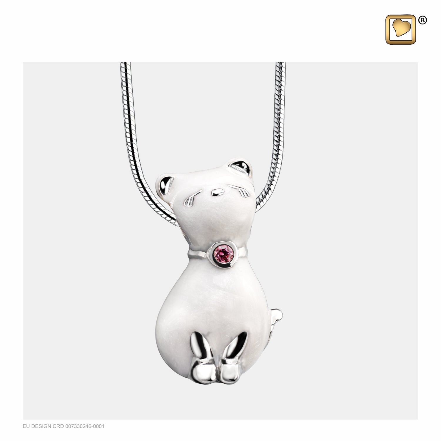 Sterling Silver Princess Cat Cremation Pendant