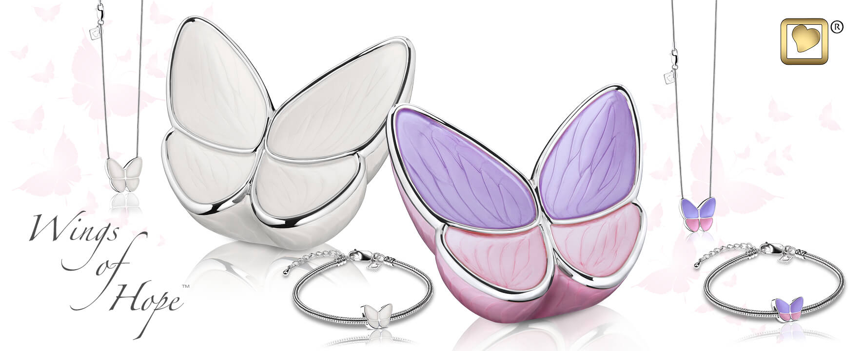Adult Wings of Hope Butterfly Lavender Cremation Urn