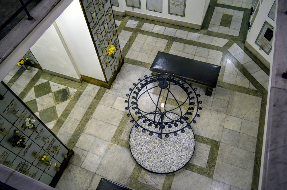 Overhead view of a columbaria