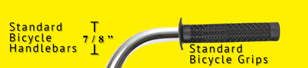 bicycle handlebars are 7/8" in diameter and so are bicycle grips.