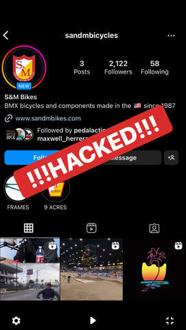 S&M Bikes Instagram hacked